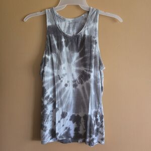 Paperbacks Gray Tie Dye Tank, S (runs big)